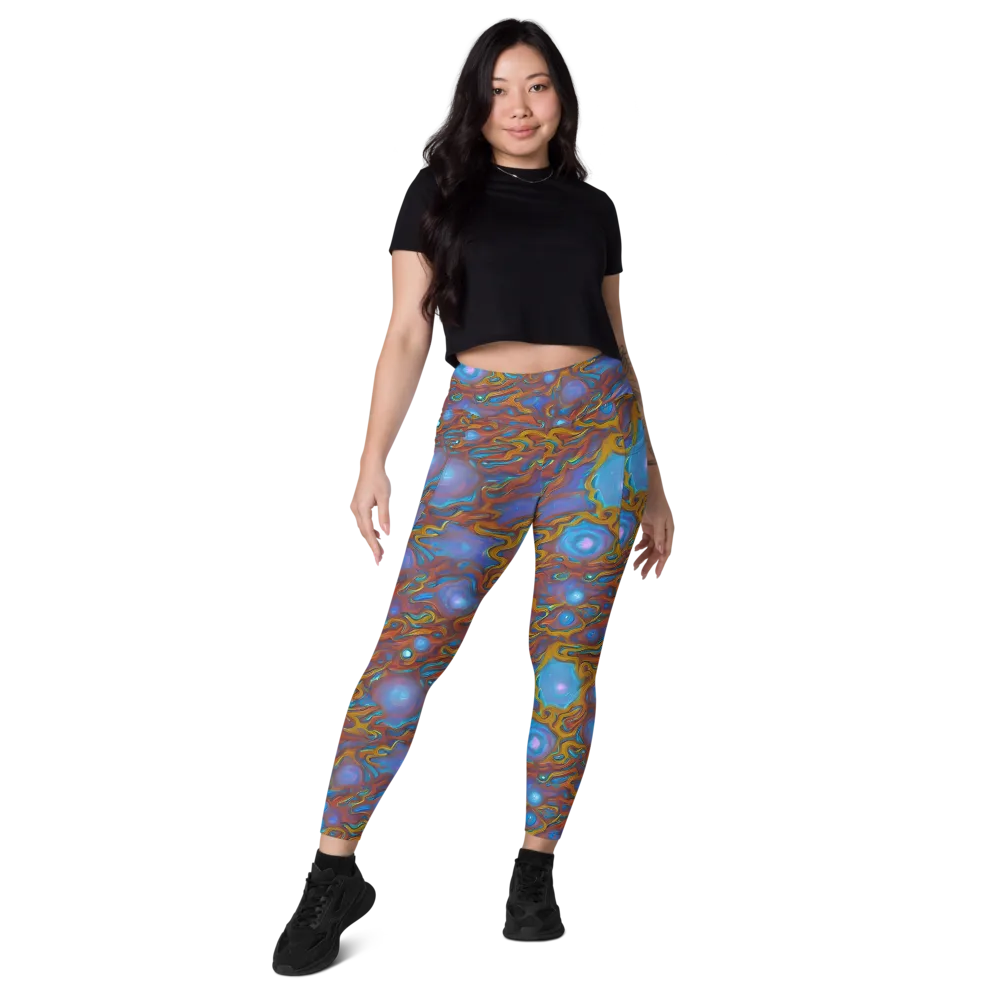 Sapphire Current on Leggings with Pockets — Front