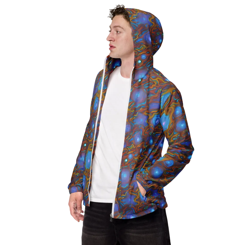 Sapphire Current on Men's Windbreaker — Left Front