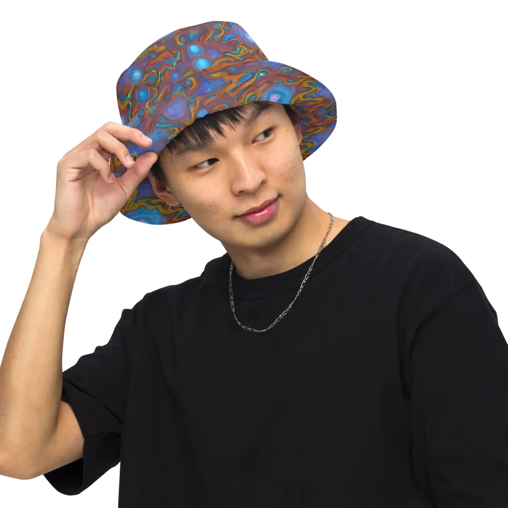 Sapphire Current on Reversible Bucket Hat — Front Inside