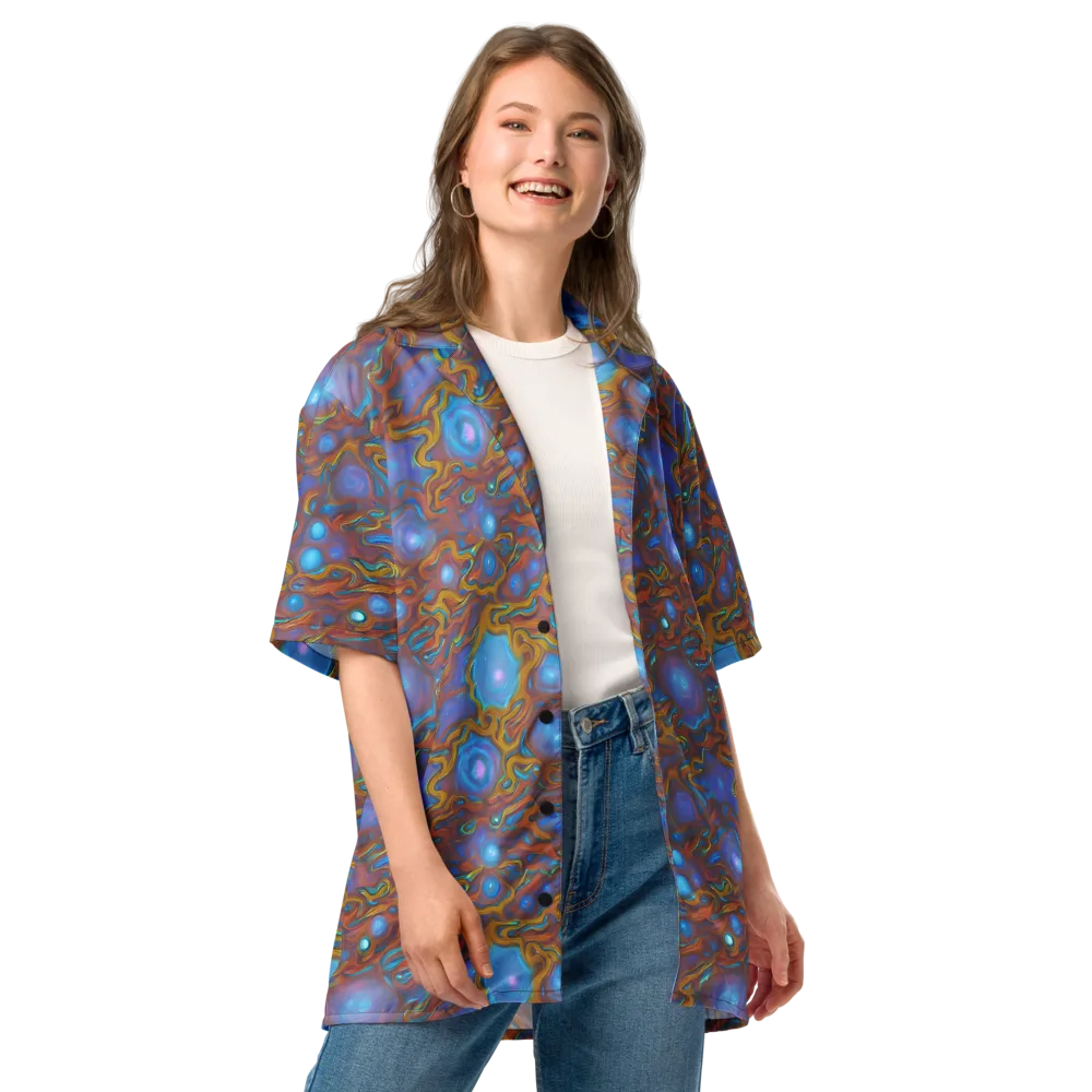 Sapphire Current on Button Shirt — Front