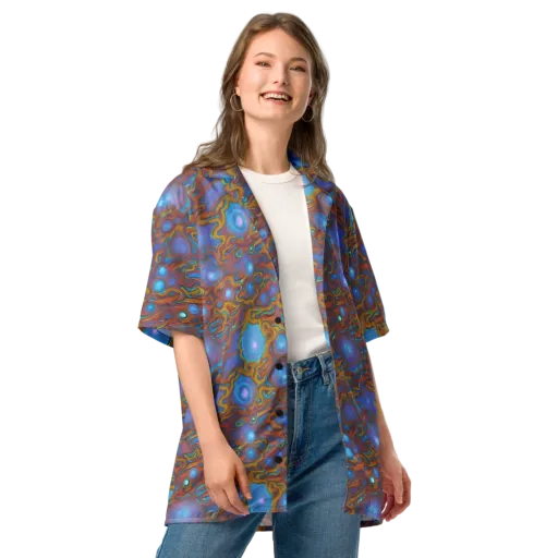 Sapphire Current on a Button Shirt