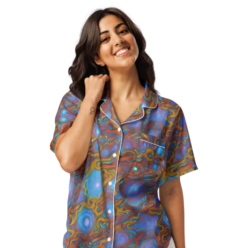 Sapphire Current on a Women's Short Sleeve Pajama Top