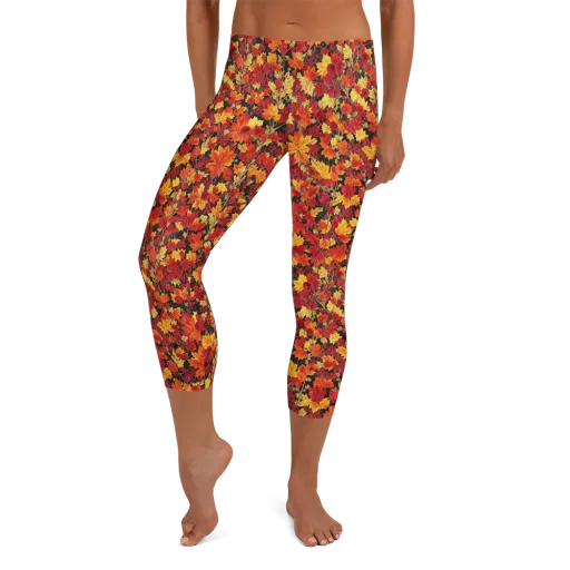 Crimson Harvest on a Capri Leggings