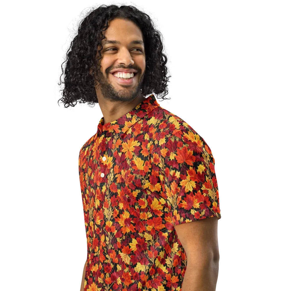 Crimson Harvest on Men's Slim Fit Polo Shirt — Left Front
