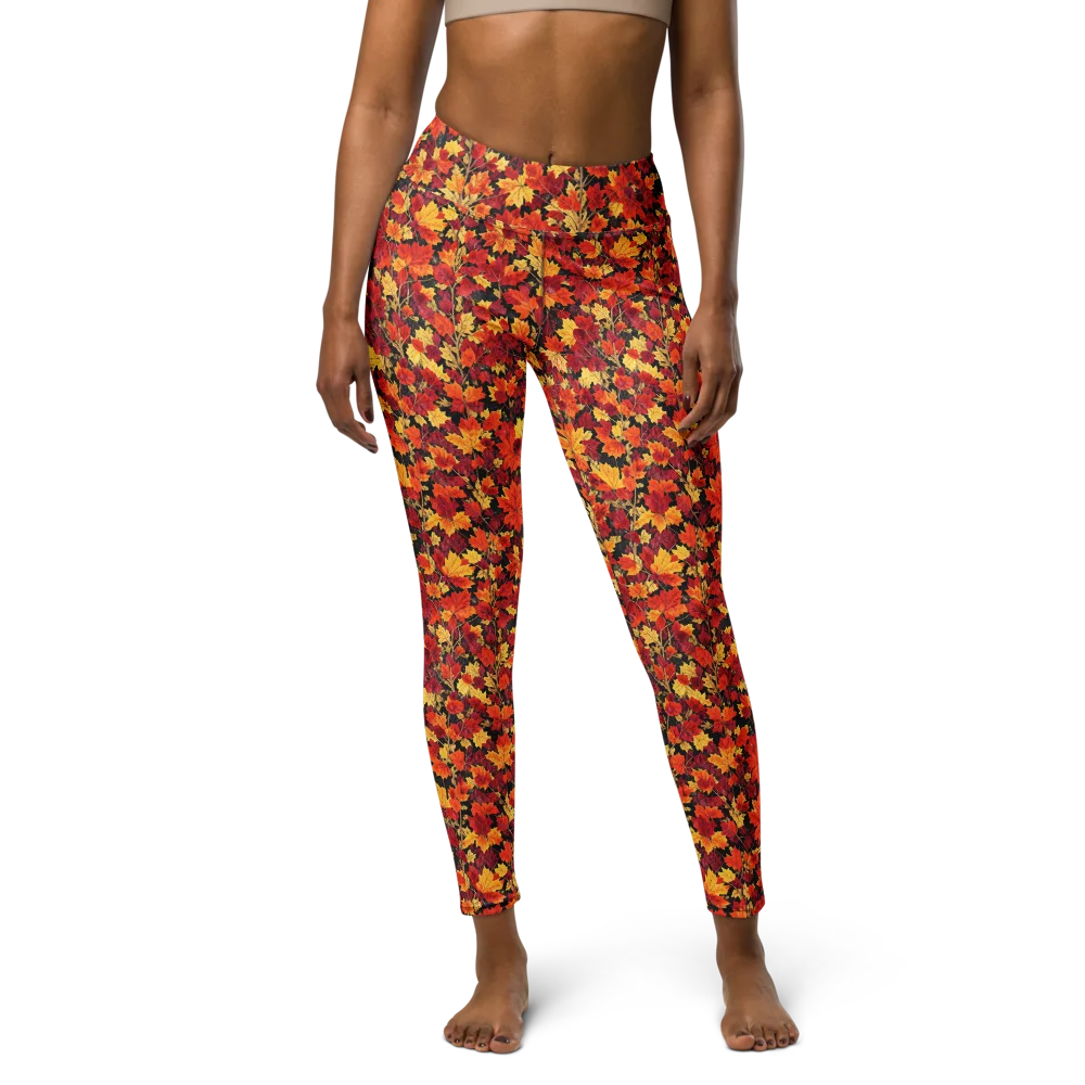 Crimson Harvest on Yoga Leggings — Front