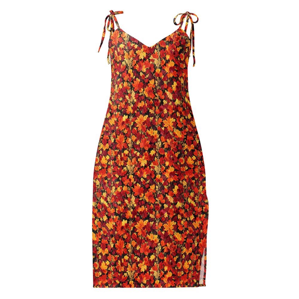 Crimson Harvest on Slip Dress — Front