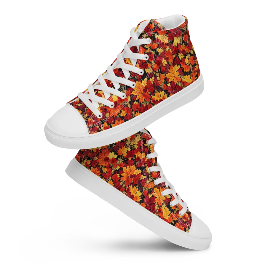 Crimson Harvest on Men's High Top Canvas Shoes — Front