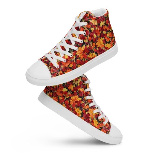 Crimson Harvest on a Men's High Top Canvas Shoes