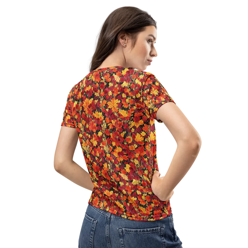 Crimson Harvest on Women's Crew Neck T-Shirt — Back