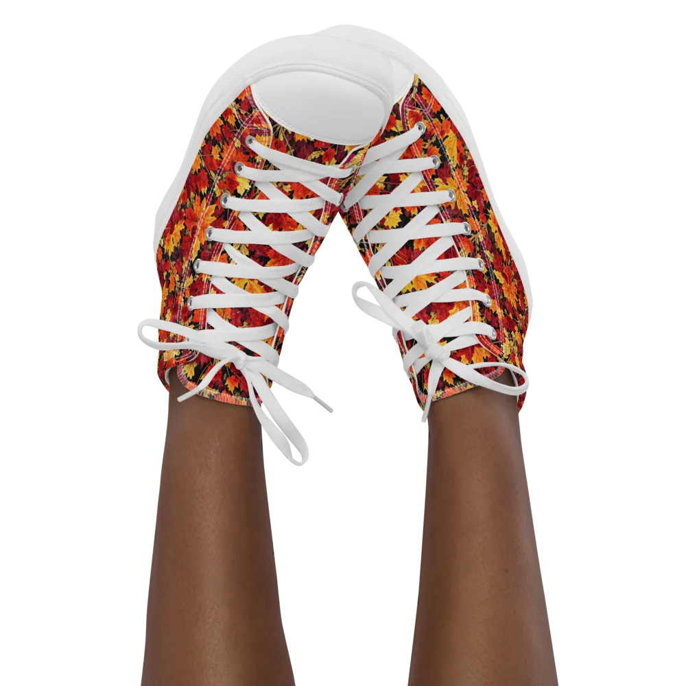 Crimson Harvest on Women's High Top Canvas Shoes — Front