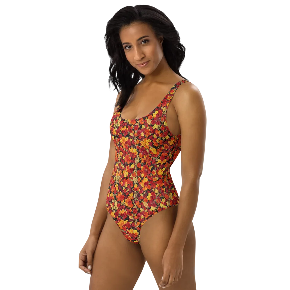 Crimson Harvest on One-Piece Swimsuit — Left