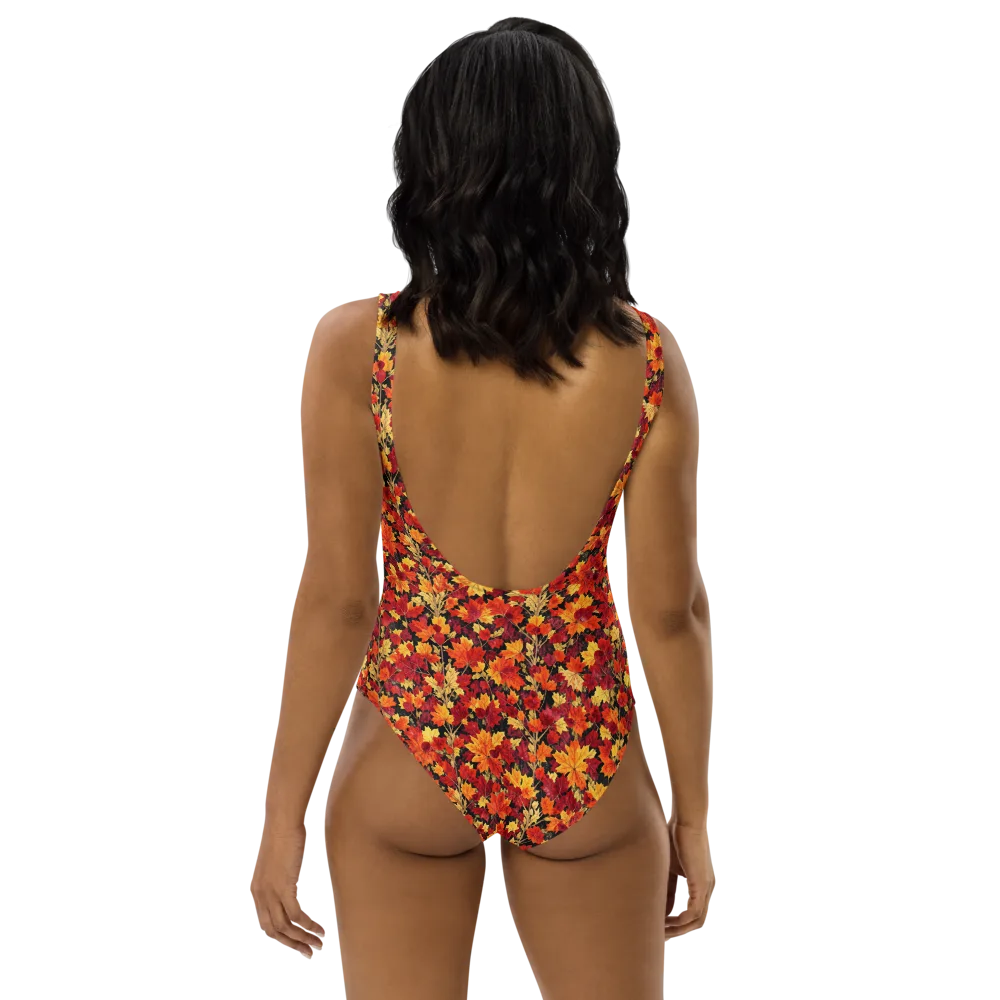 Crimson Harvest on One-Piece Swimsuit — Back