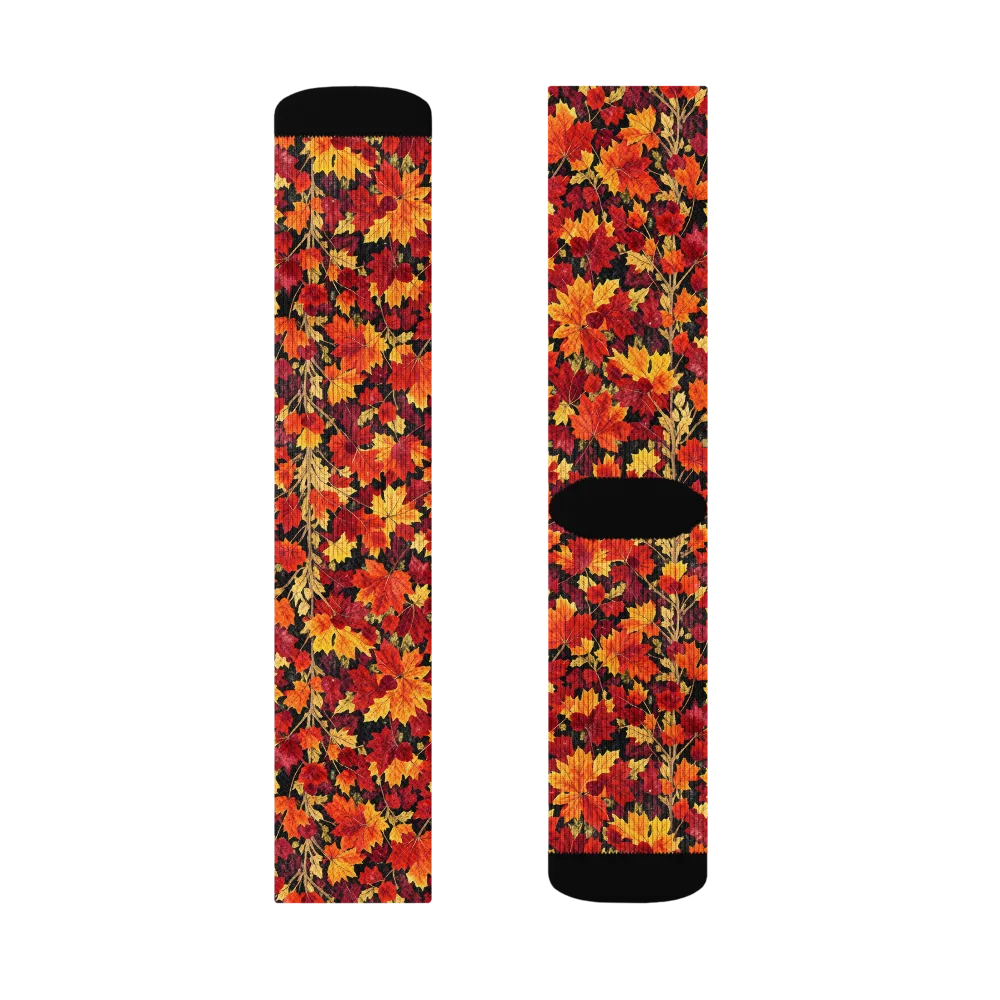 Crimson Harvest on Socks — Left Sock