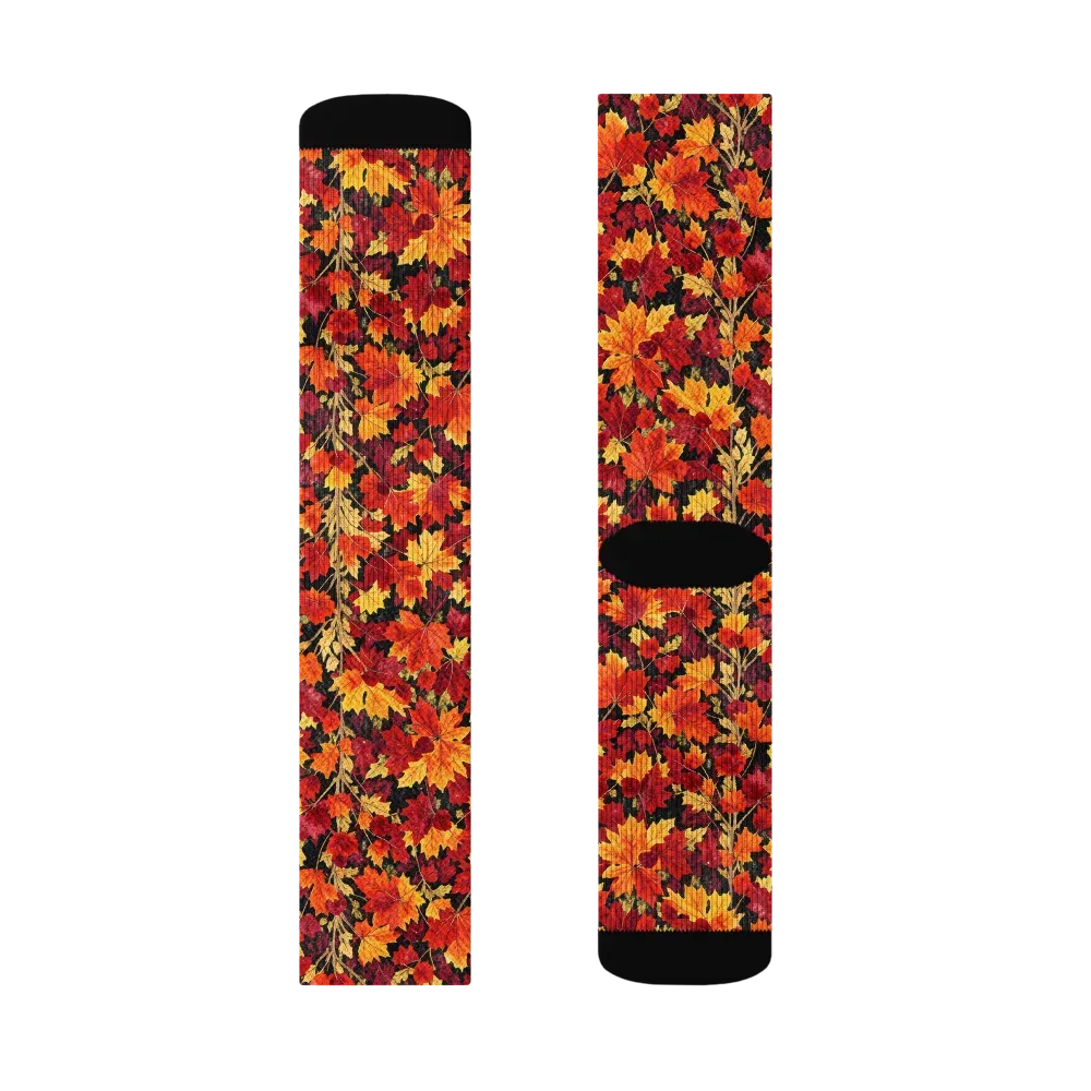 Crimson Harvest on Socks — Right Sock