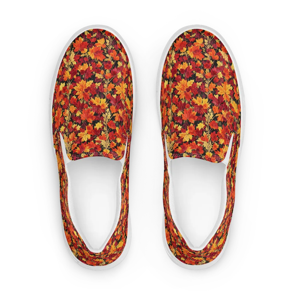 Crimson Harvest on Women's Slip-On Canvas Shoes — Front