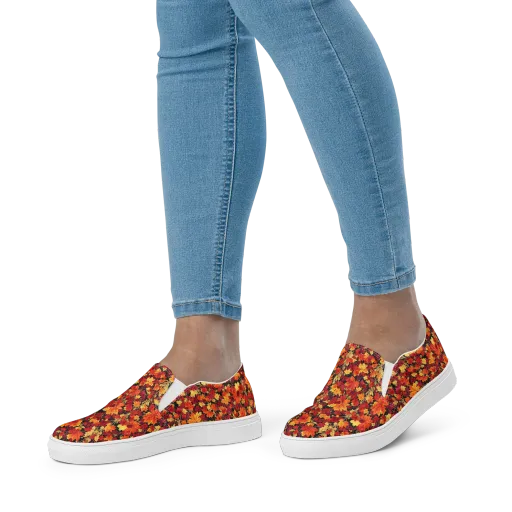Crimson Harvest on a Women's Slip-On Canvas Shoes