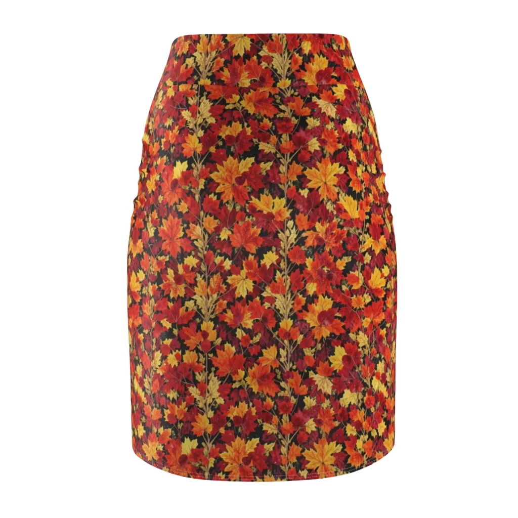 Crimson Harvest on Pencil Skirt — Back