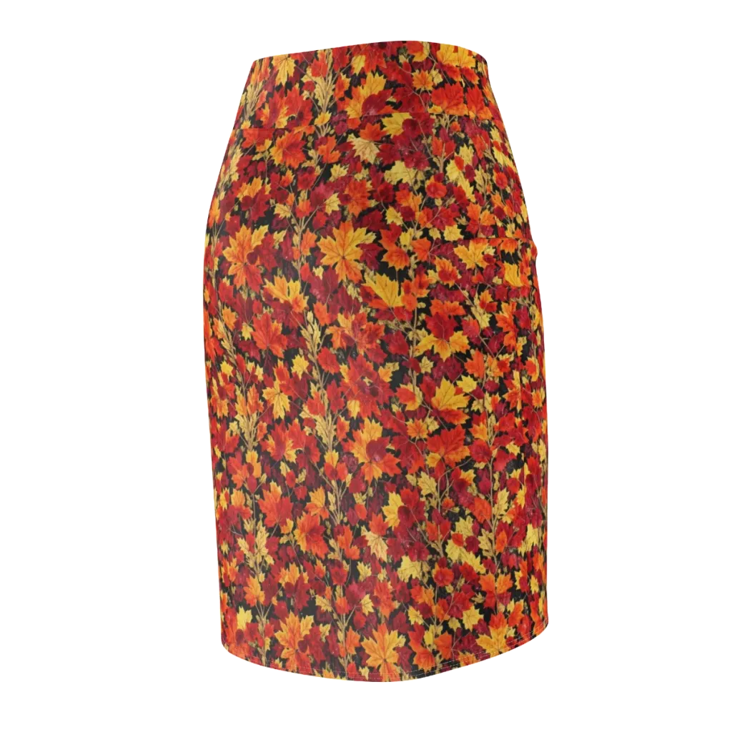 Crimson Harvest on Pencil Skirt — Back Side