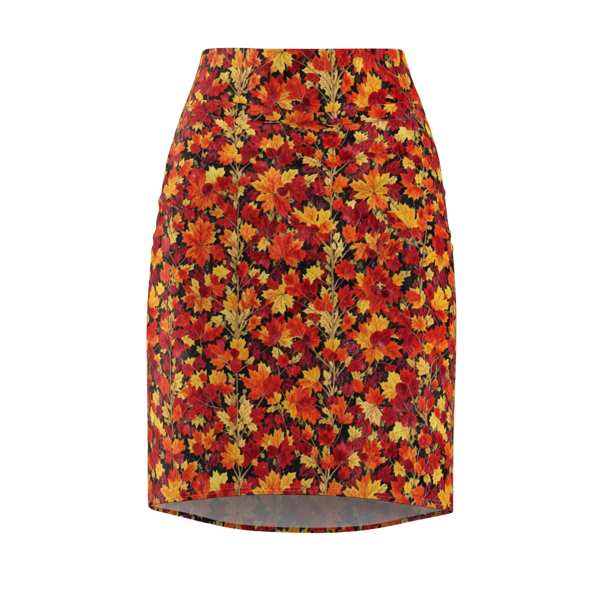 Crimson Harvest on Pencil Skirt — Front