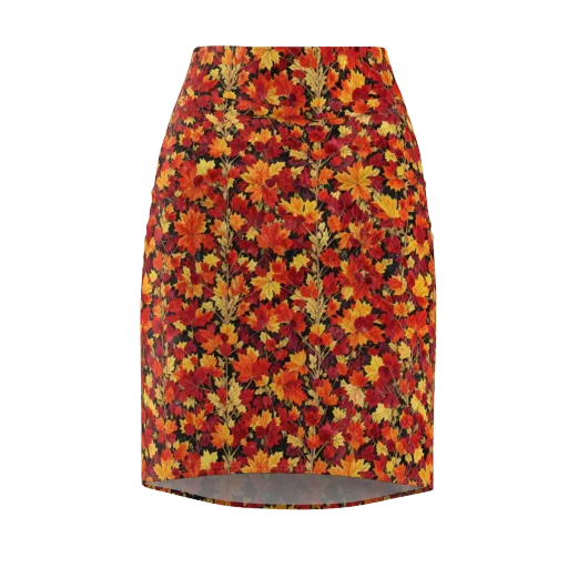 Crimson Harvest on a Pencil Skirt