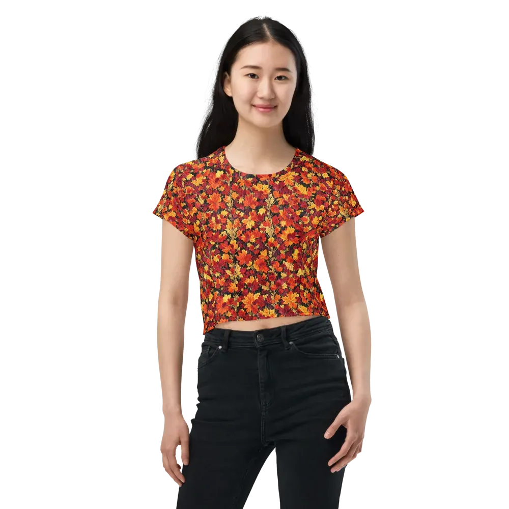 Crimson Harvest on Crop Tee — Front