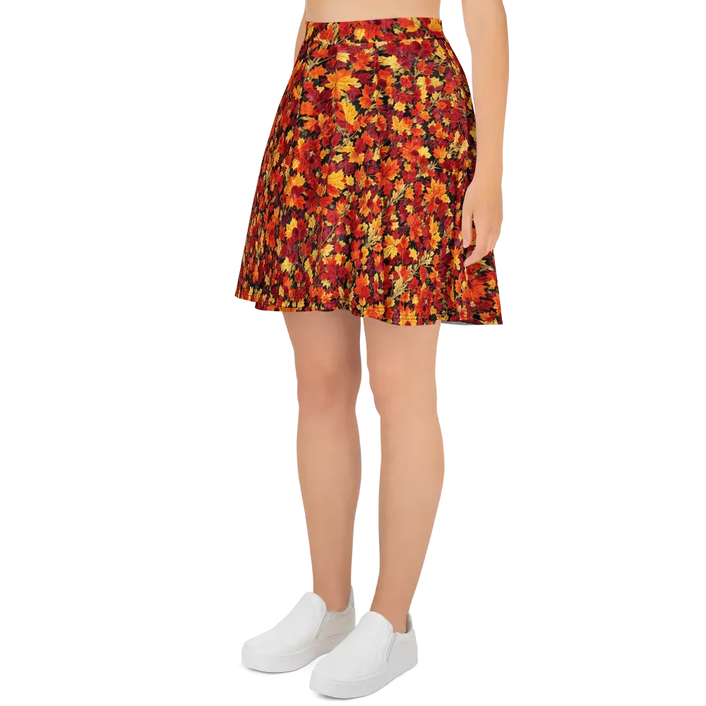 Crimson Harvest on Skater Skirt — Left