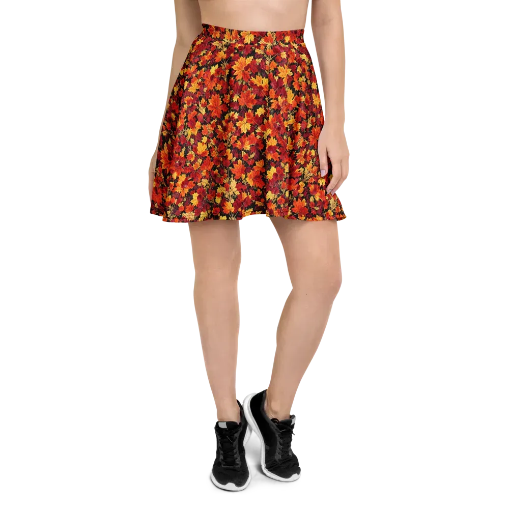 Crimson Harvest on Skater Skirt — Front
