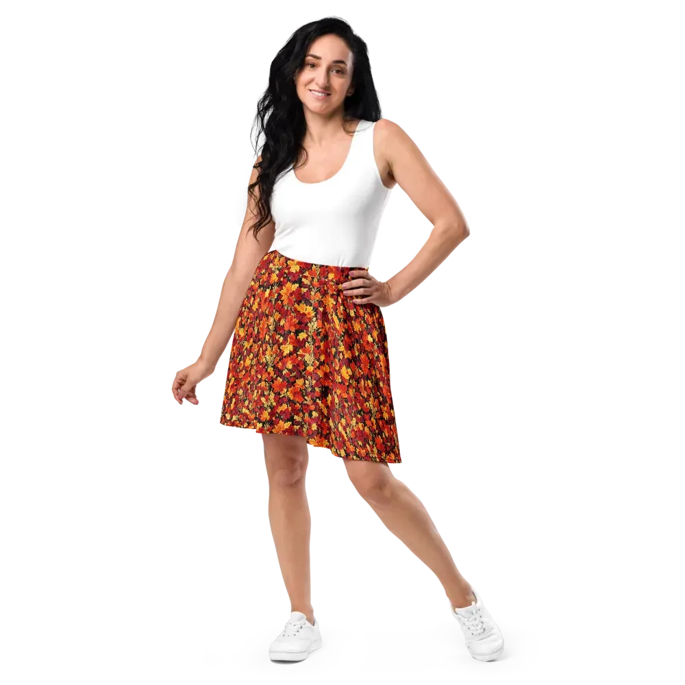 Crimson Harvest on Skater Skirt — Front
