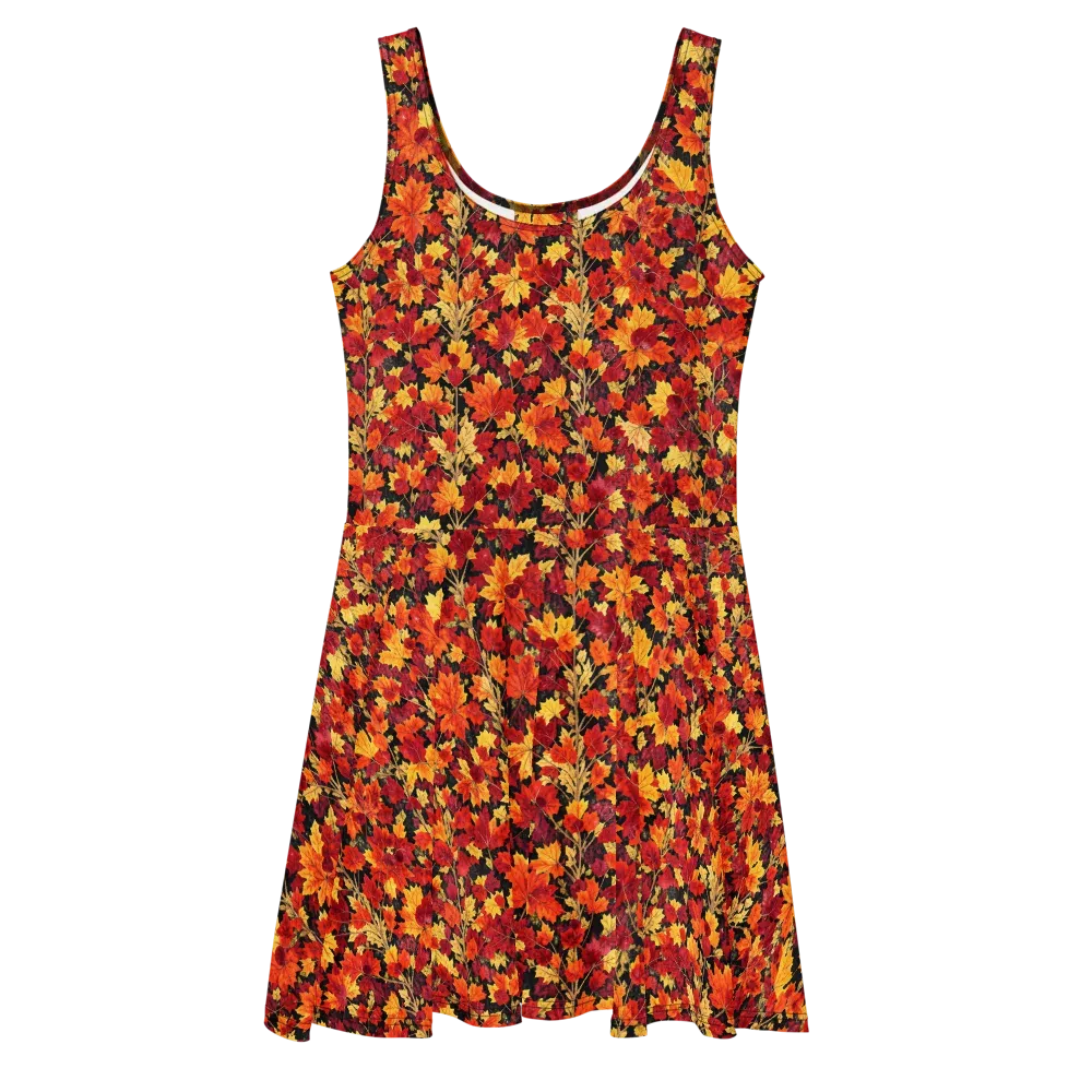 Crimson Harvest on Skater Dress — Front