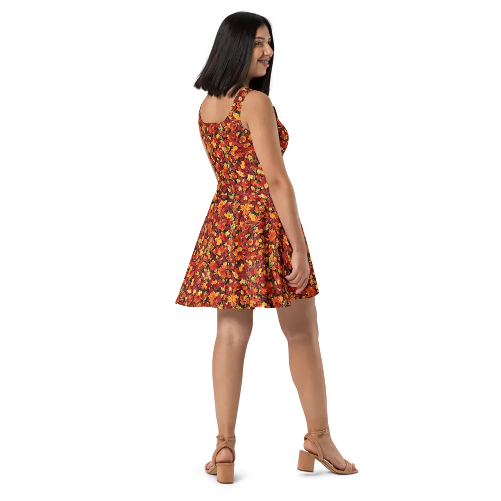 Crimson Harvest on Skater Dress — Right