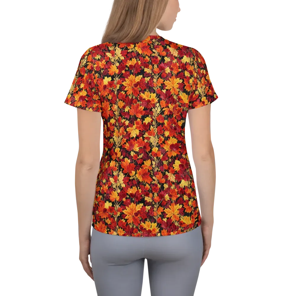 Crimson Harvest on Women's Athletic T-Shirt — Back