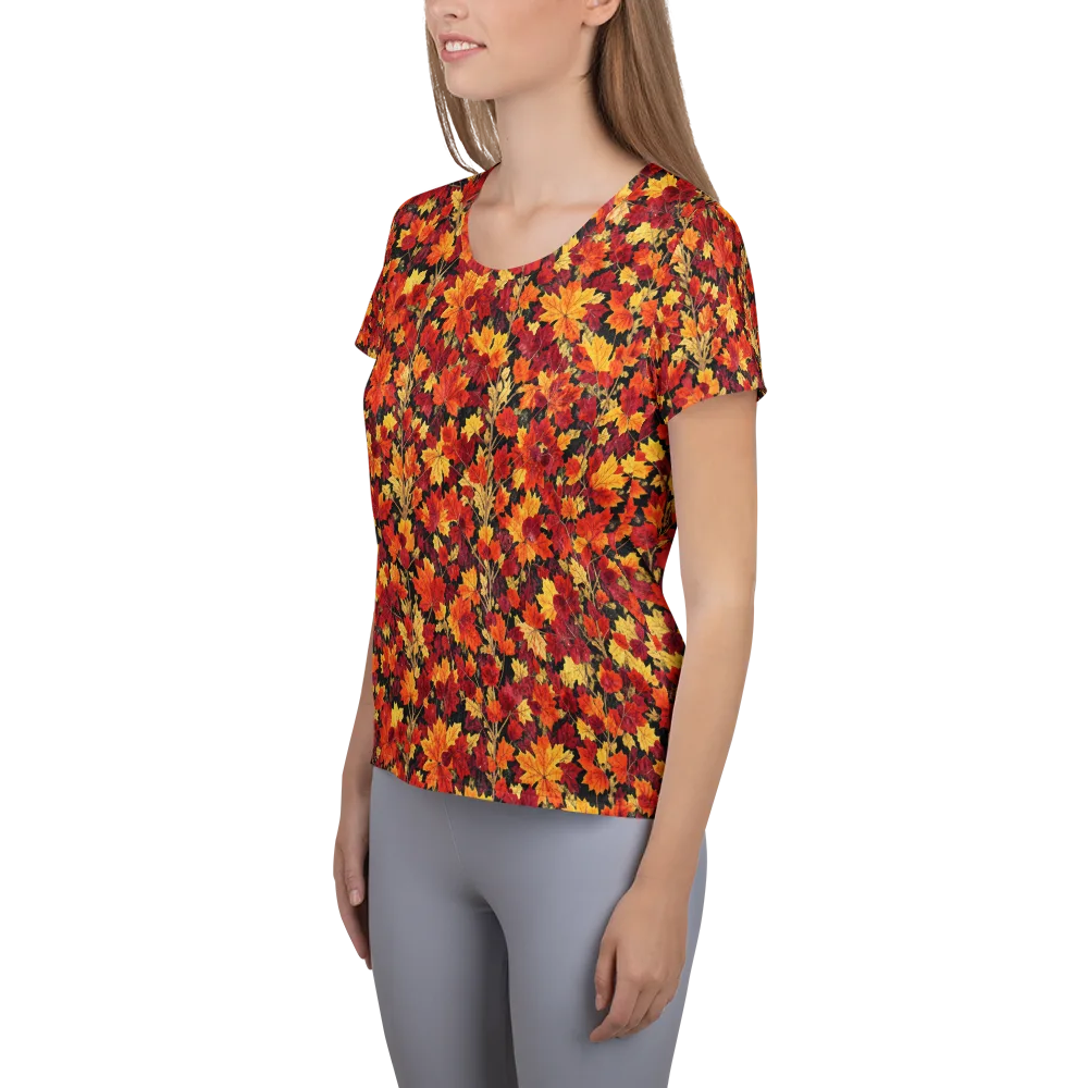 Crimson Harvest on Women's Athletic T-Shirt — Left