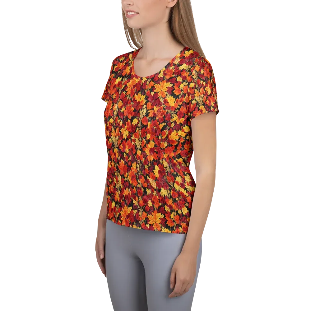 Crimson Harvest on Women's Athletic T-Shirt — Left