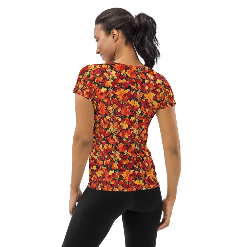 Crimson Harvest on Women's Athletic T-Shirt — Back