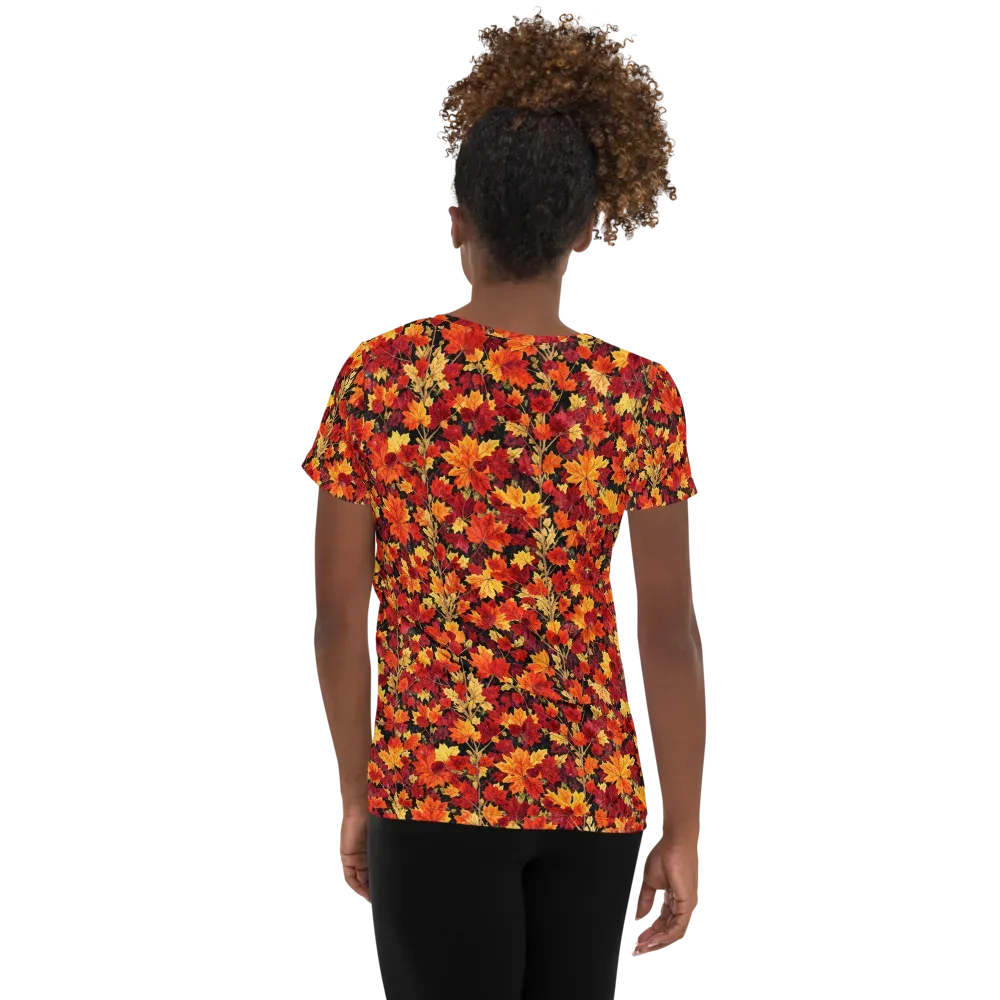 Crimson Harvest on Women's Athletic T-Shirt — Back