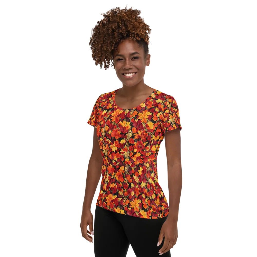 Crimson Harvest on Women's Athletic T-Shirt — Left