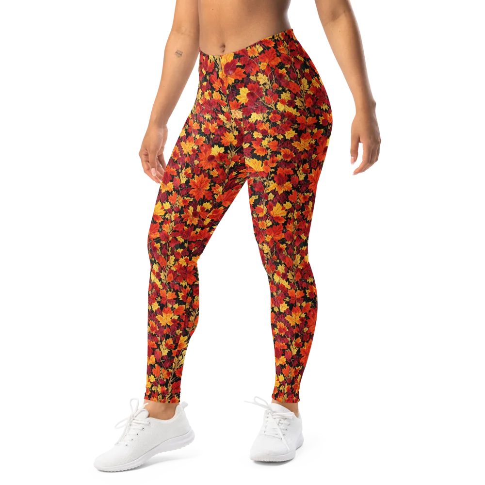 Crimson Harvest on Leggings — Left Front