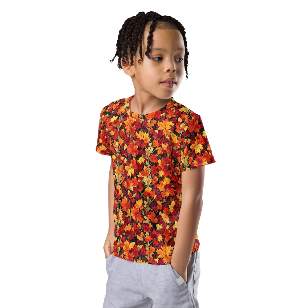 Crimson Harvest on Kids Crew Neck T-Shirt — Left Front