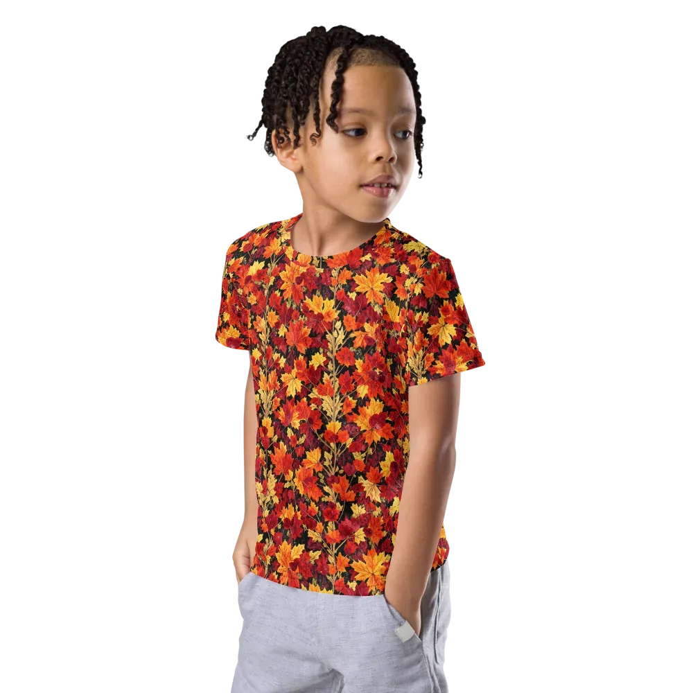 Crimson Harvest on Kids Crew Neck T-Shirt — Left Front