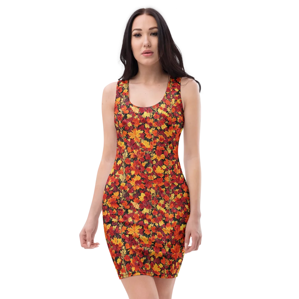 Crimson Harvest on Bodycon Dress — Front