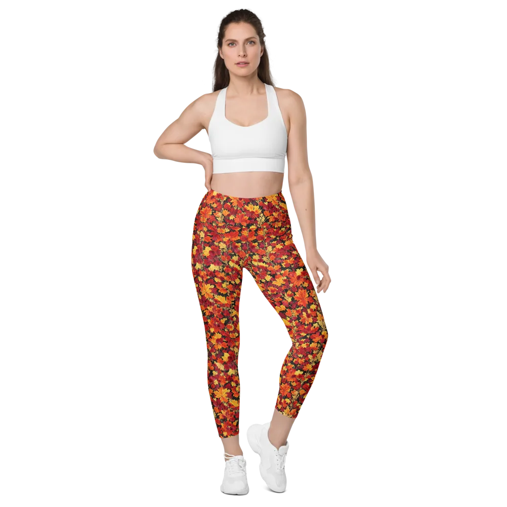 Crimson Harvest on Leggings with Pockets — Front