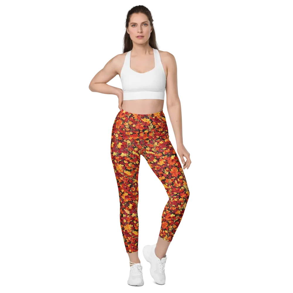 Crimson Harvest on Leggings with Pockets — Front