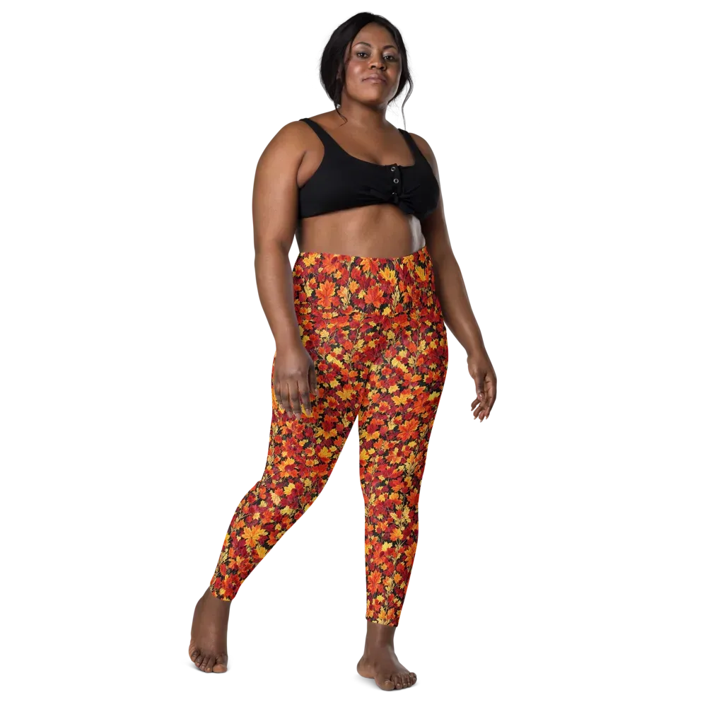 Crimson Harvest on Leggings with Pockets — Front
