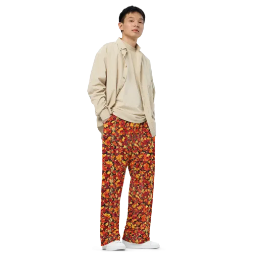 Crimson Harvest on a Wide-Leg Pants