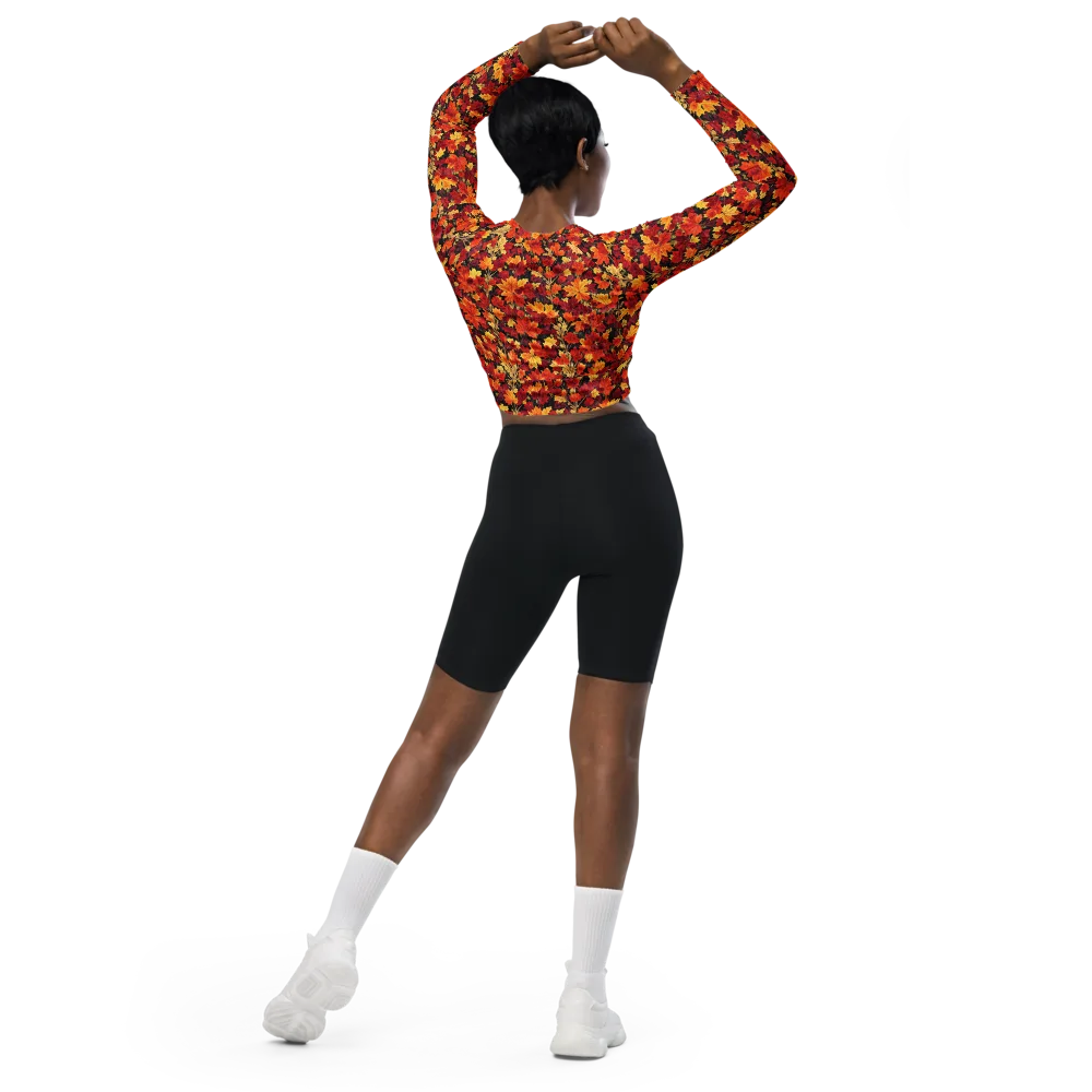 Crimson Harvest on Long Sleeve Crop Top — Back