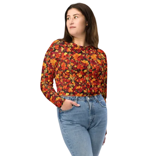 Crimson Harvest on a Long Sleeve Crop Top