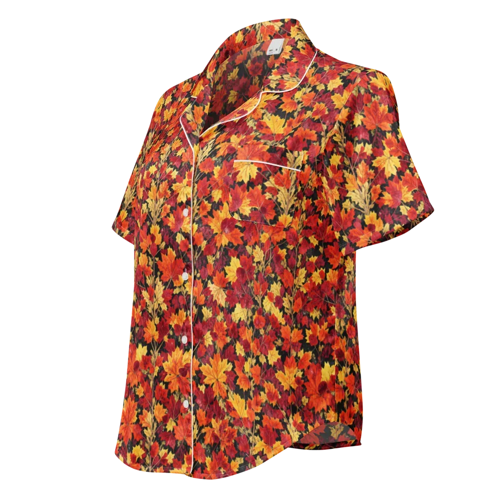 Crimson Harvest on Women's Short Sleeve Pajama Top — Left Front