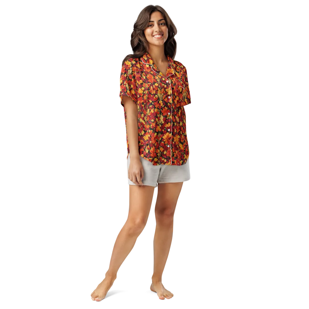 Crimson Harvest on Women's Short Sleeve Pajama Top — Front