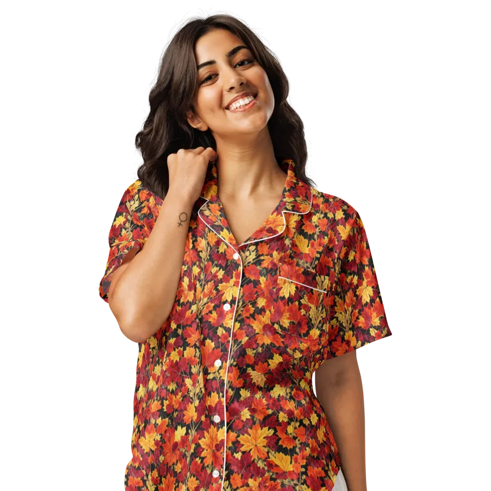 Crimson Harvest on Women's Short Sleeve Pajama Top — Front