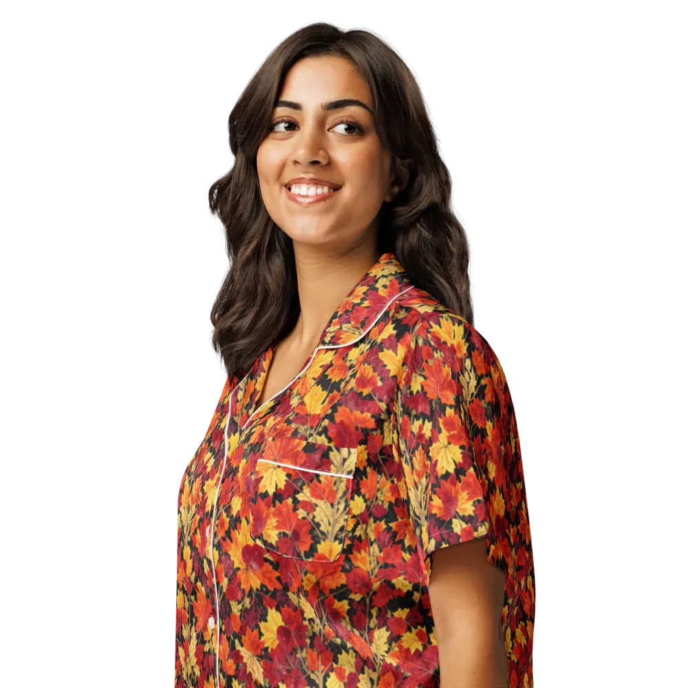 Crimson Harvest on Women's Short Sleeve Pajama Top — Left Front